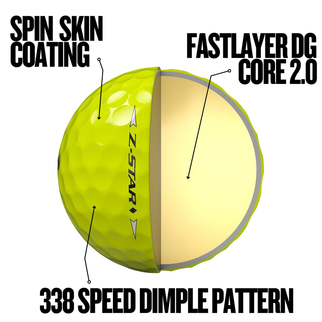 Srixon Z-STAR DIAMOND Golf Balls – FastLayer DG Core 2.0 Spin Skin+