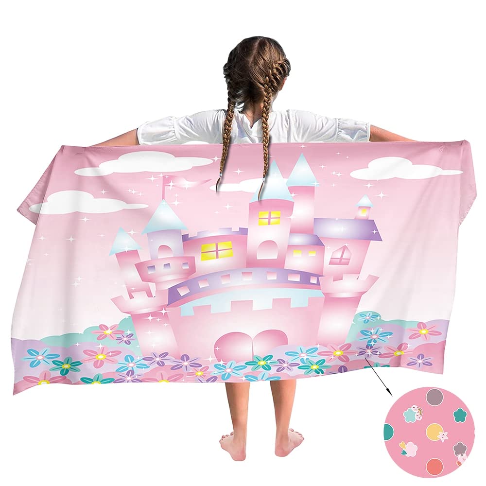 Ulticool Unicorn Castle Microfibre Children's Towel – Quick-Drying 140x70cm