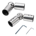 UFURMATE 3/4 Inch Stainless Steel Hinged Curtain Rod Elbow Connector – 2Pcs