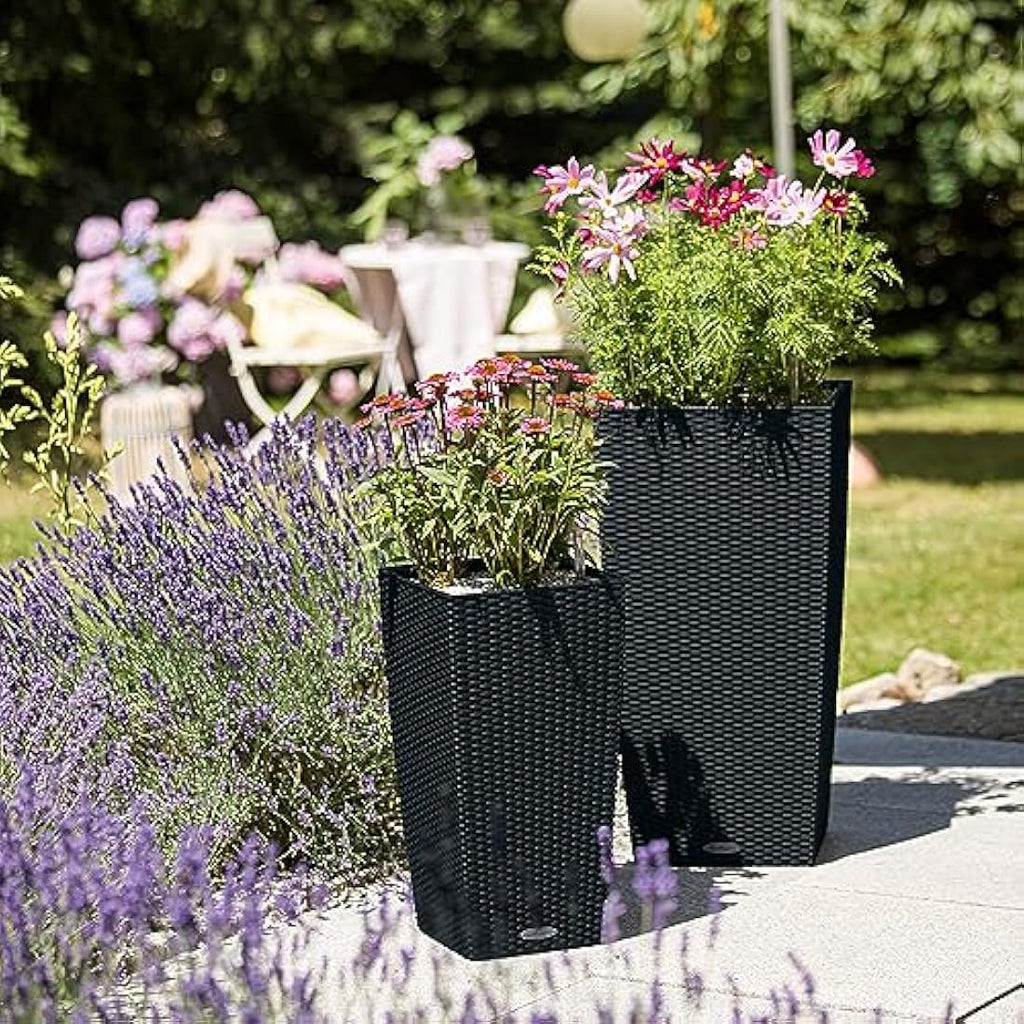 Lechuza Cubico Cottage 40 Self-Watering Planter - Graphite Black