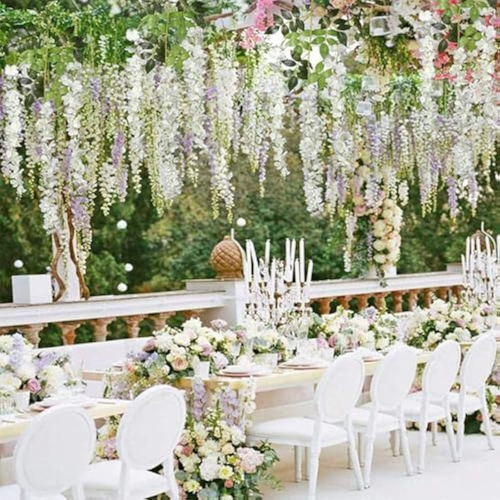 Jolof Store Artificial Wisteria Vine Garland – 112cm Silk Hanging Flowers