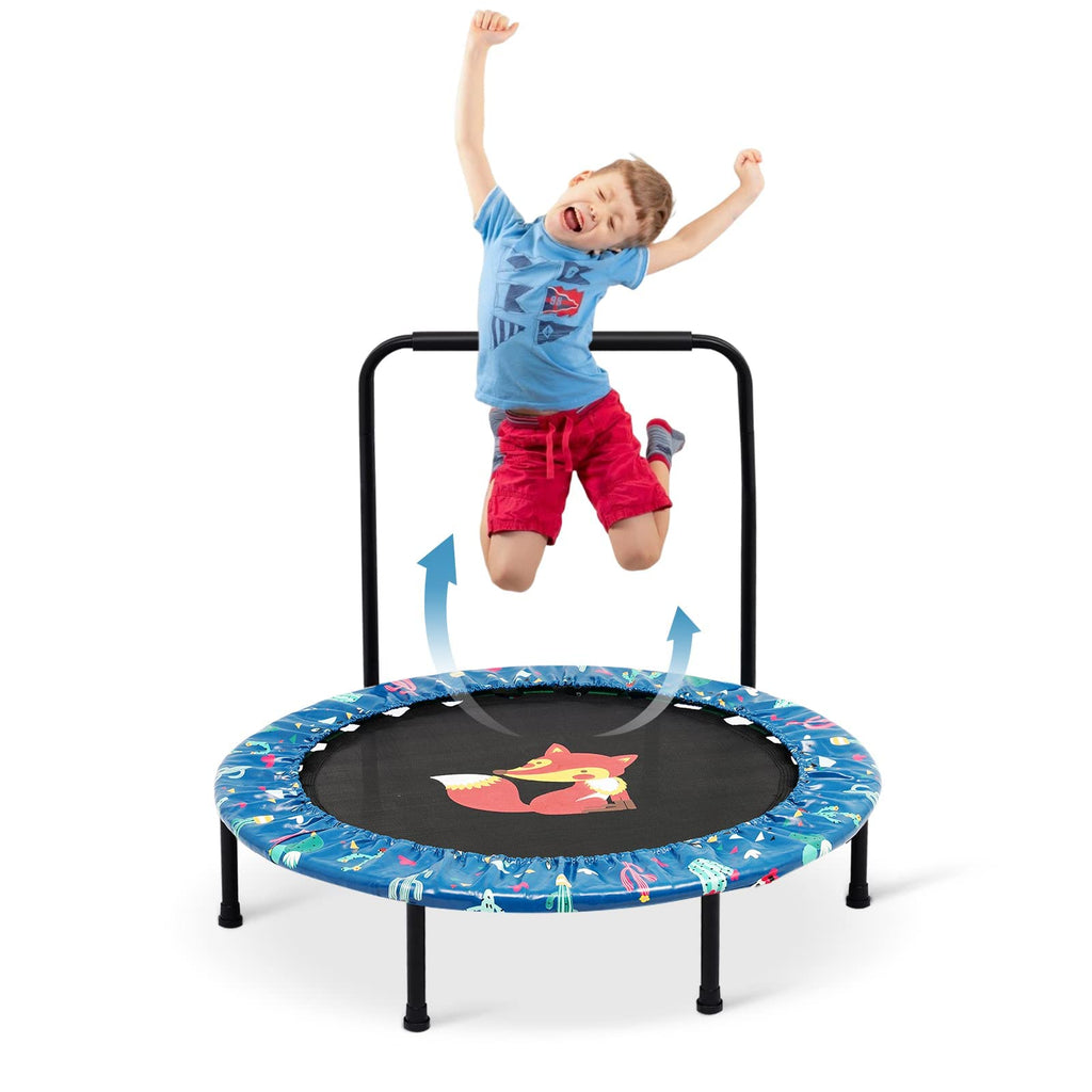 38'' Kids Mini Trampoline – Foldable Rebounder with Handle