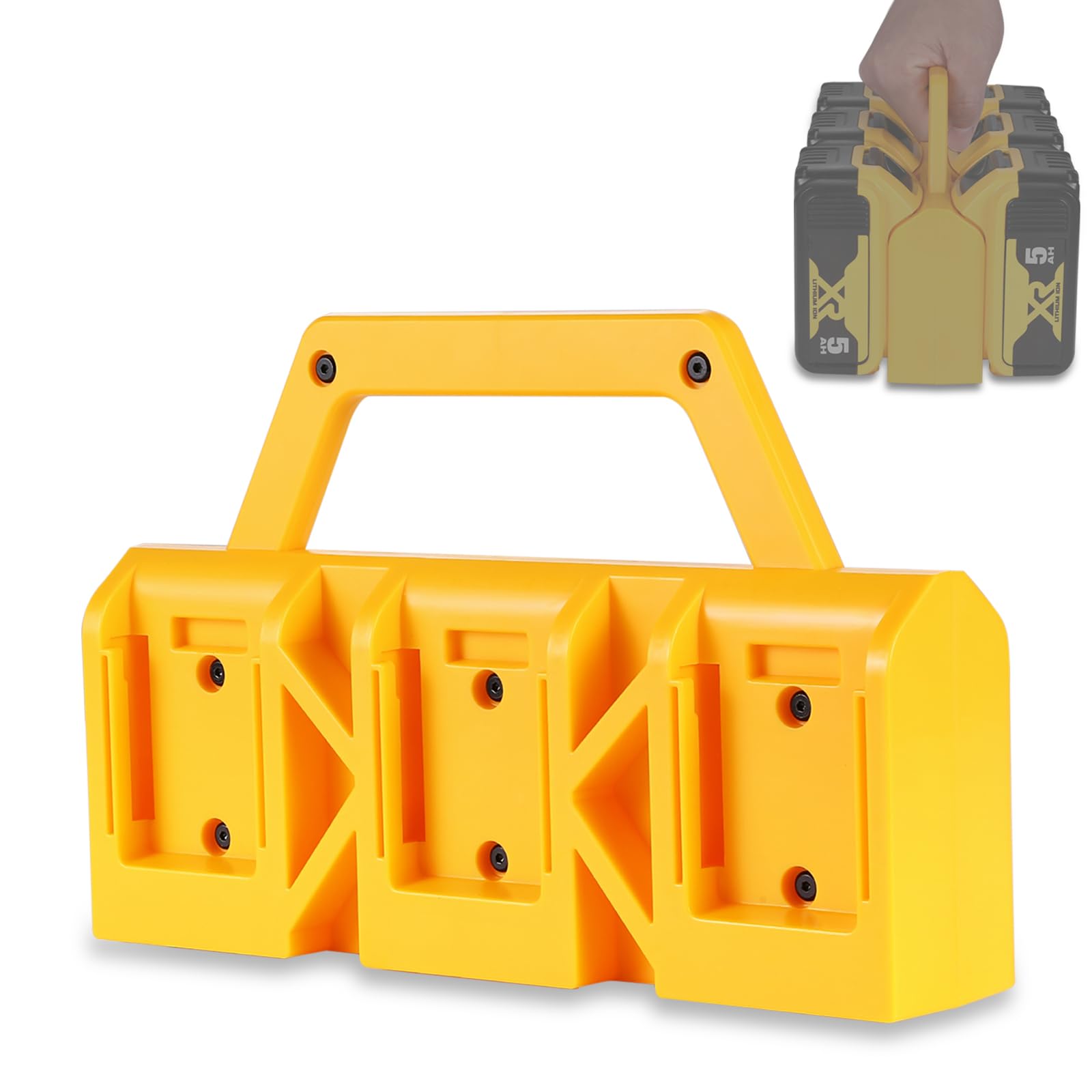 6-Slot Battery Holder for DeWalt 18V/54V – Heavy Duty ABS