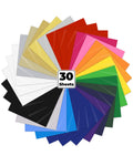 Ohuhu Heat Transfer Vinyl Bundle - 30 Sheets 22 Colors HTV for Cricut