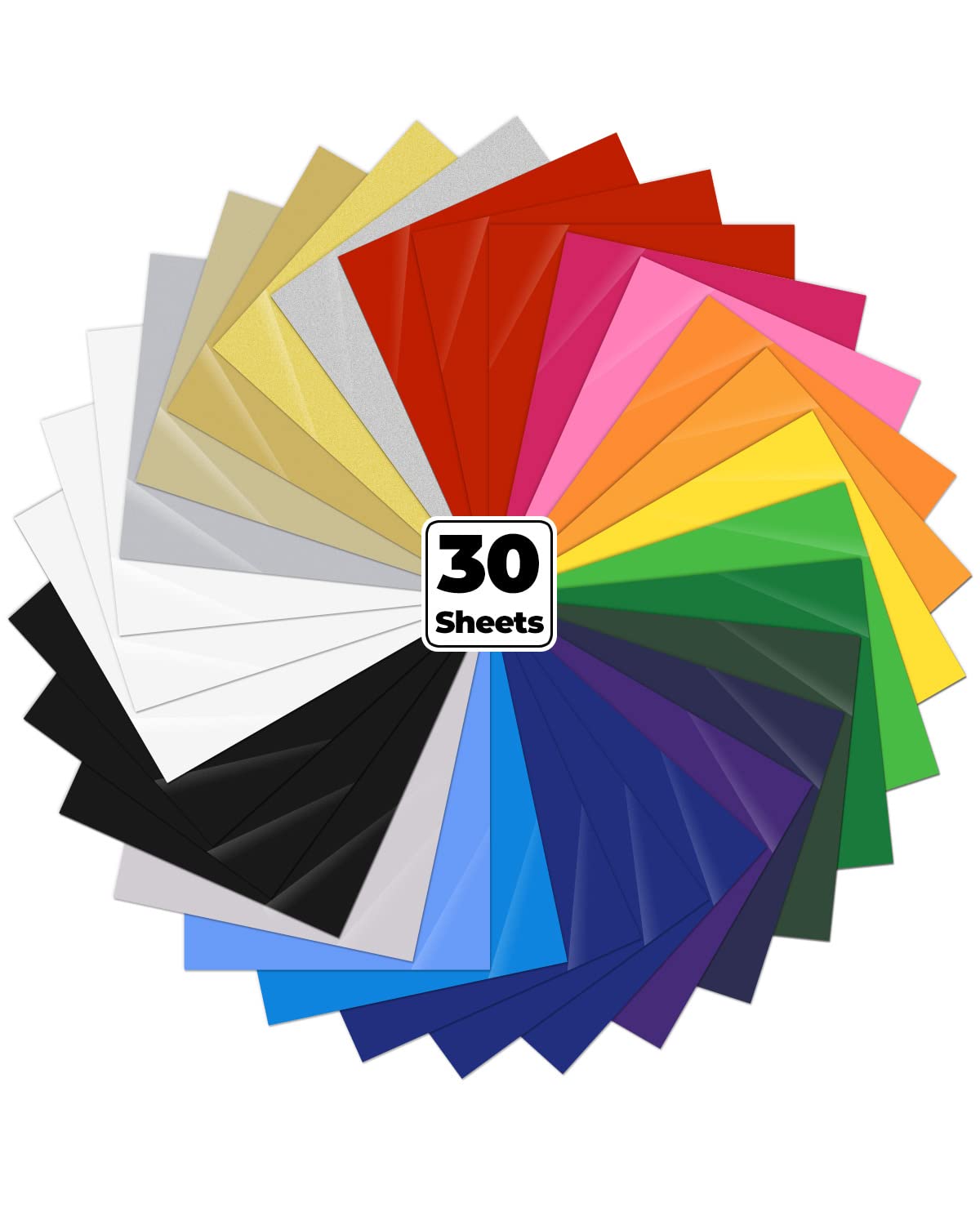 Ohuhu Heat Transfer Vinyl Bundle - 30 Sheets 22 Colors HTV for Cricut