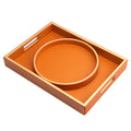 SANZIE Leather Tray Desktop Storage Organizer – Orange Valet Tray