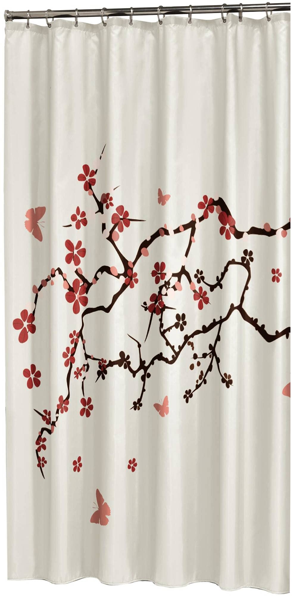 Sealskin Blossom Shower Curtain – Red Floral Polyester – 180 x 200 cm