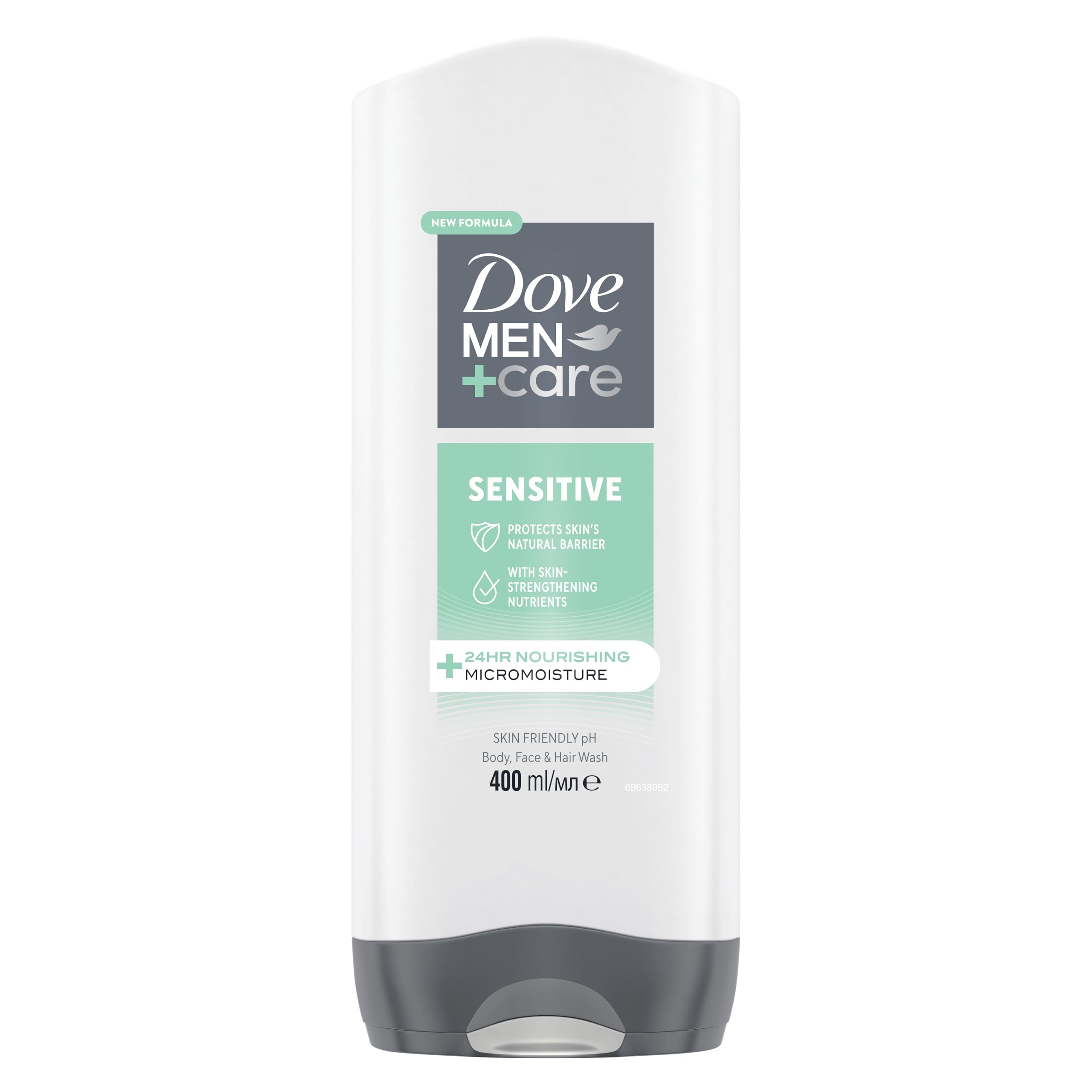 Dove Men+Care Sensitive 3-in-1 Body Wash | Mint & Cedar Hydrating Gel