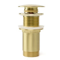 Universal drain fitting without overflow, pop-up drain plug made of solid brass for sink and washbasin, tool-free installation - image 1