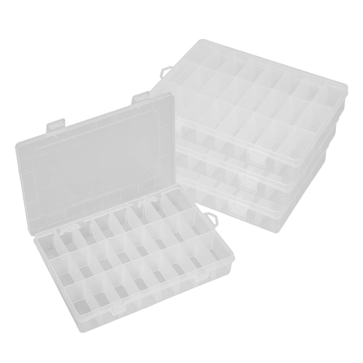 Bead Organiser Storage Box, 4PCS 24 Grids Small Compartment Craft Case - image 1