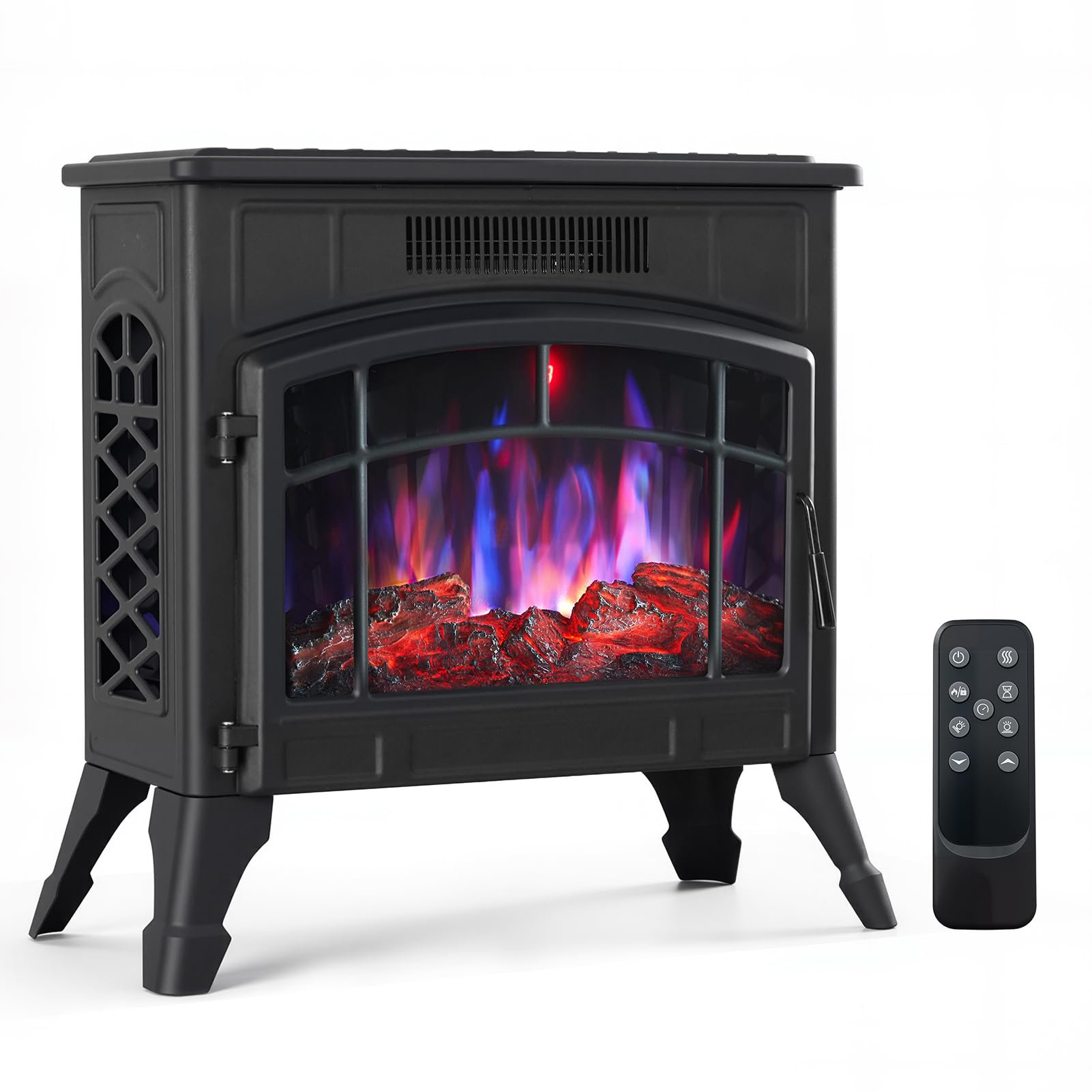 INMOZATA Freestanding Electric Fire Stove | 1800W LED Flame Effect