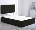 ComfoRest 4FT6 Double Divan Bed Base | Black Plush with Headboard