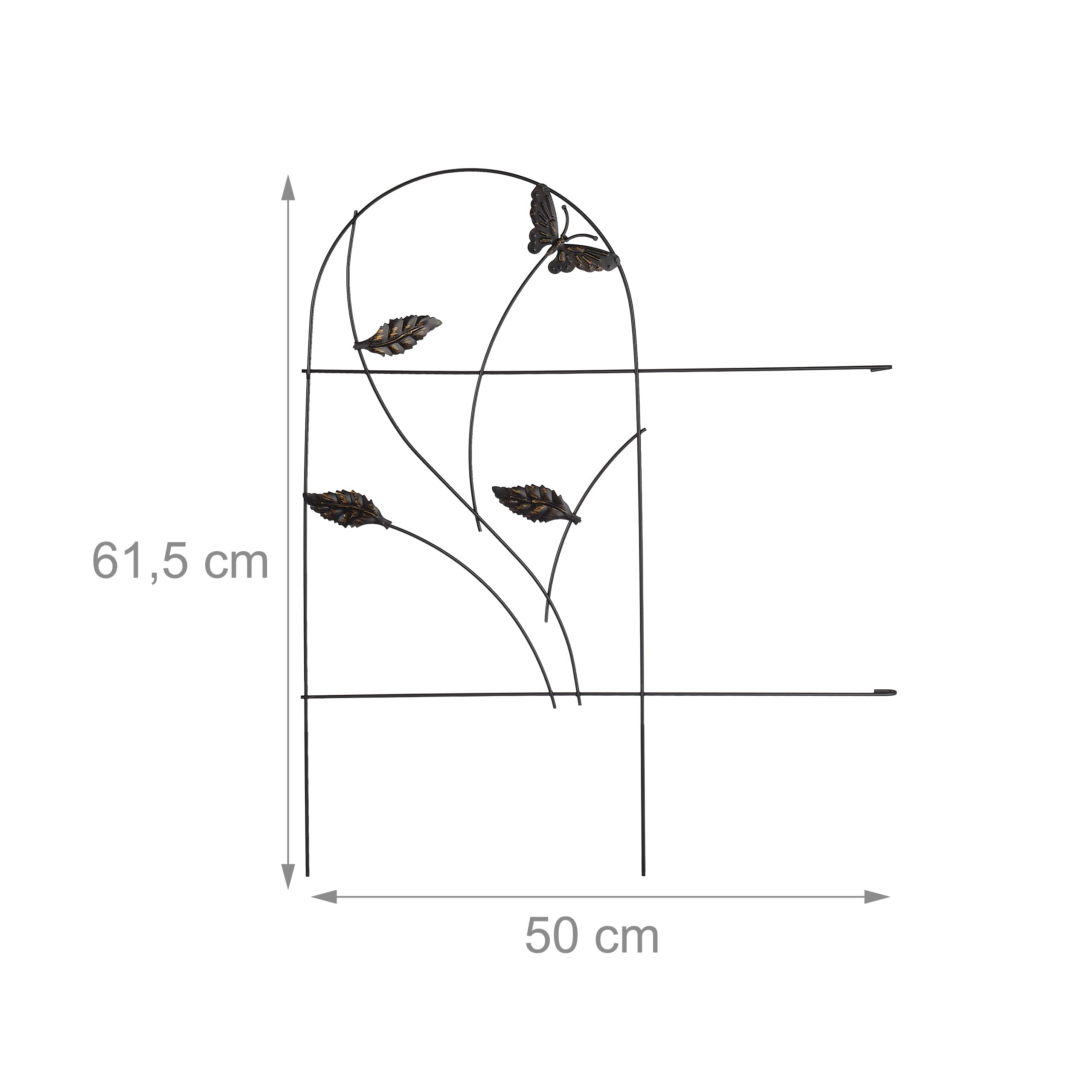 Relaxdays Metal Garden Edging – 5 Piece Butterfly Flowerbed Border, Black