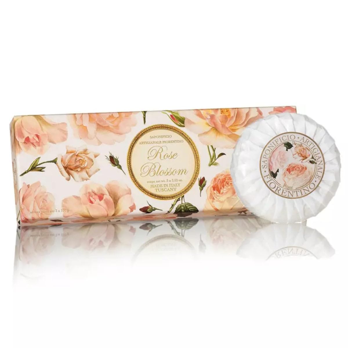 Saponificio Artigianale Fiorentino Italian Rose Soap Gift Box - 3 x 100g