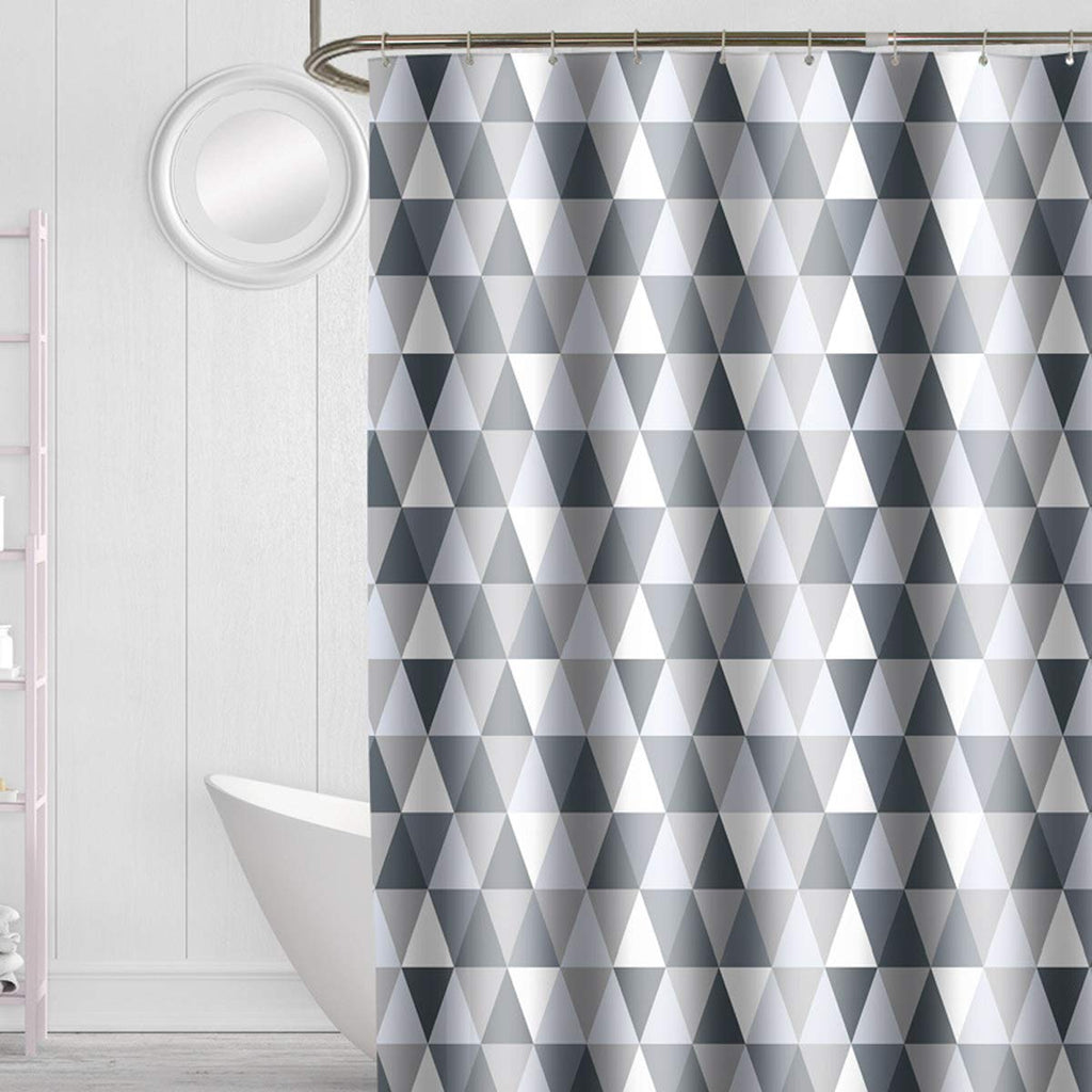 GONOVE Shower Curtain for Bathroom 180 x 200 cm Mildew Resistant Waterproof Polyester Fabric Triangle Shower Curtain Liner Washable Bath Curtain with - image 1