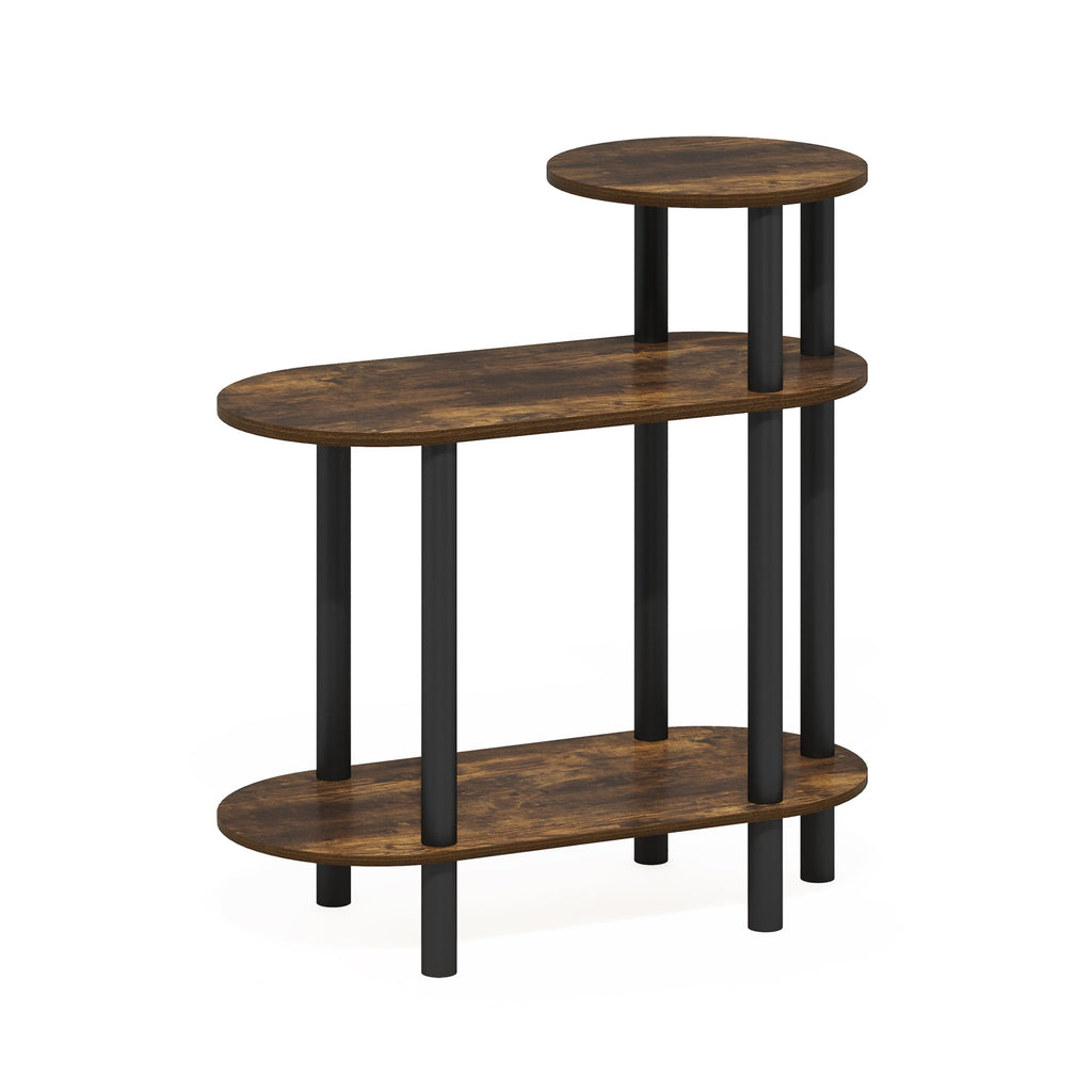 Furinno TURN-N-TUBE Side Table, 3-Tier Oval Sofa End Table with Open Shelf, Toolless Assembly Night Stand, Bedside Table, for Living Room, Bedroom - image 5