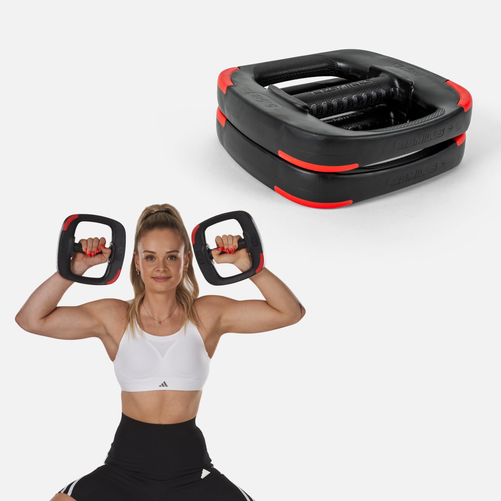 Les Mills 5.5lb Ergonomic Weight Plates | Cast Iron Hand Weights - 2 Pack
