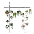 Hershii Tension Pole Plant Stand – Stainless Steel Corner Rack with 12 Trays