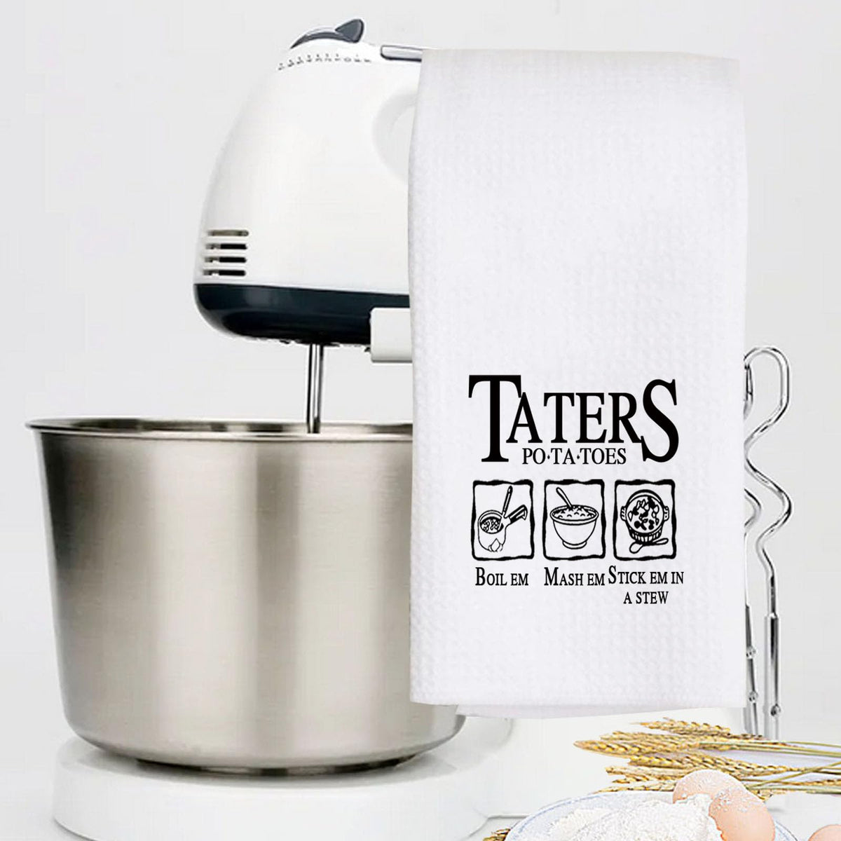 LEVLO Funny Potato Tater Kitchen Towel Taters Potatoes