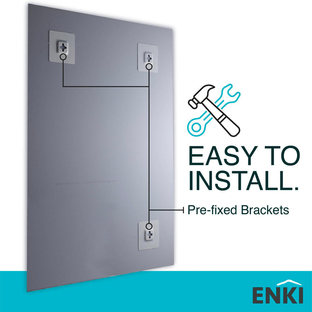 ENKI Horizon Frameless Bevel Glass Wall Mirror | 40cm x 60cm