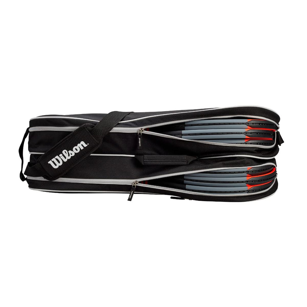 Wilson Advantage II Six Pack Tennis Bag - 6 Racket Capacity, Black/White