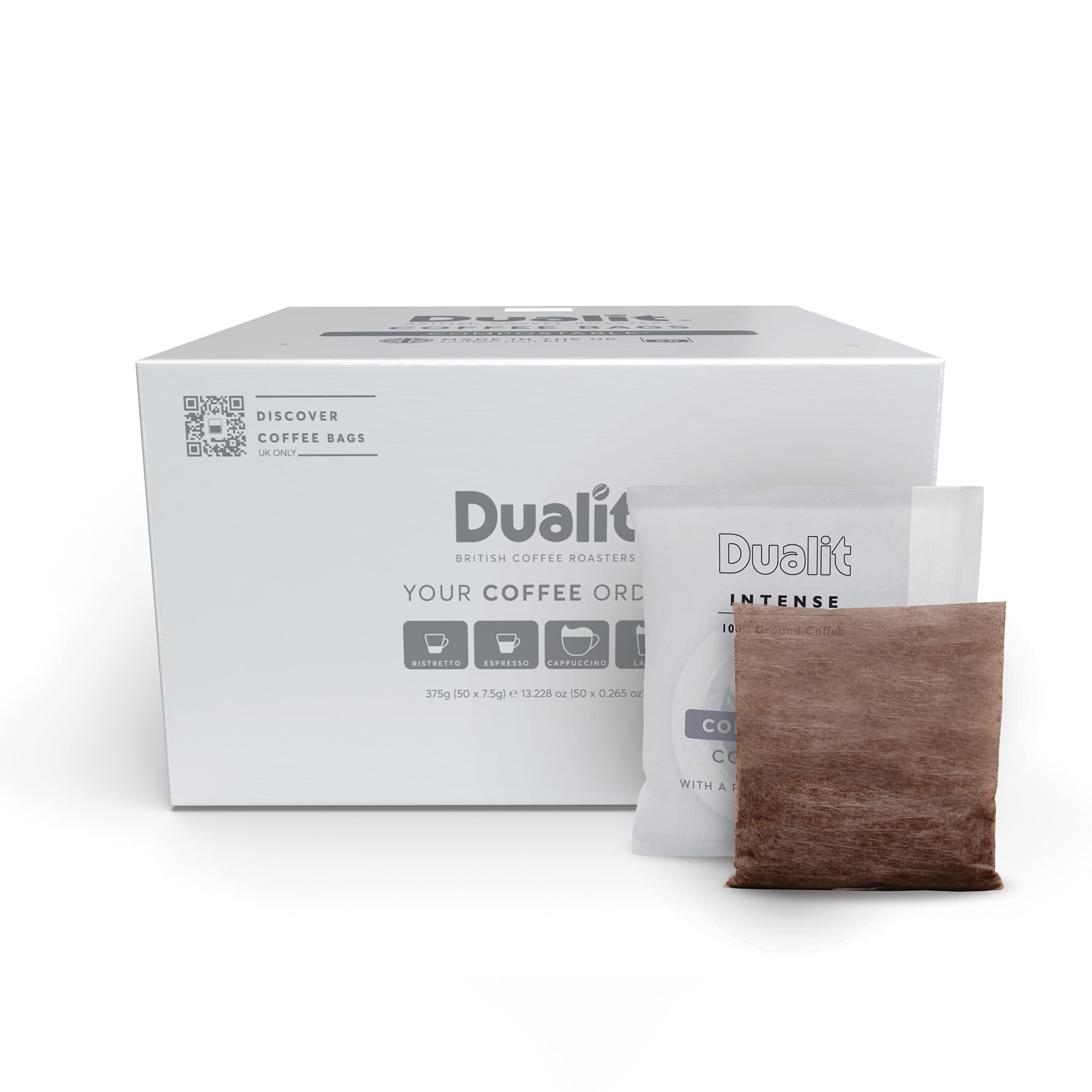 Dualit Intense Coffee Bags – 50 Compostable Individually Wrapped Bags