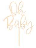 LOVENJOY Oh Baby Cake Topper – Rustic Wood Baby Shower Decorations