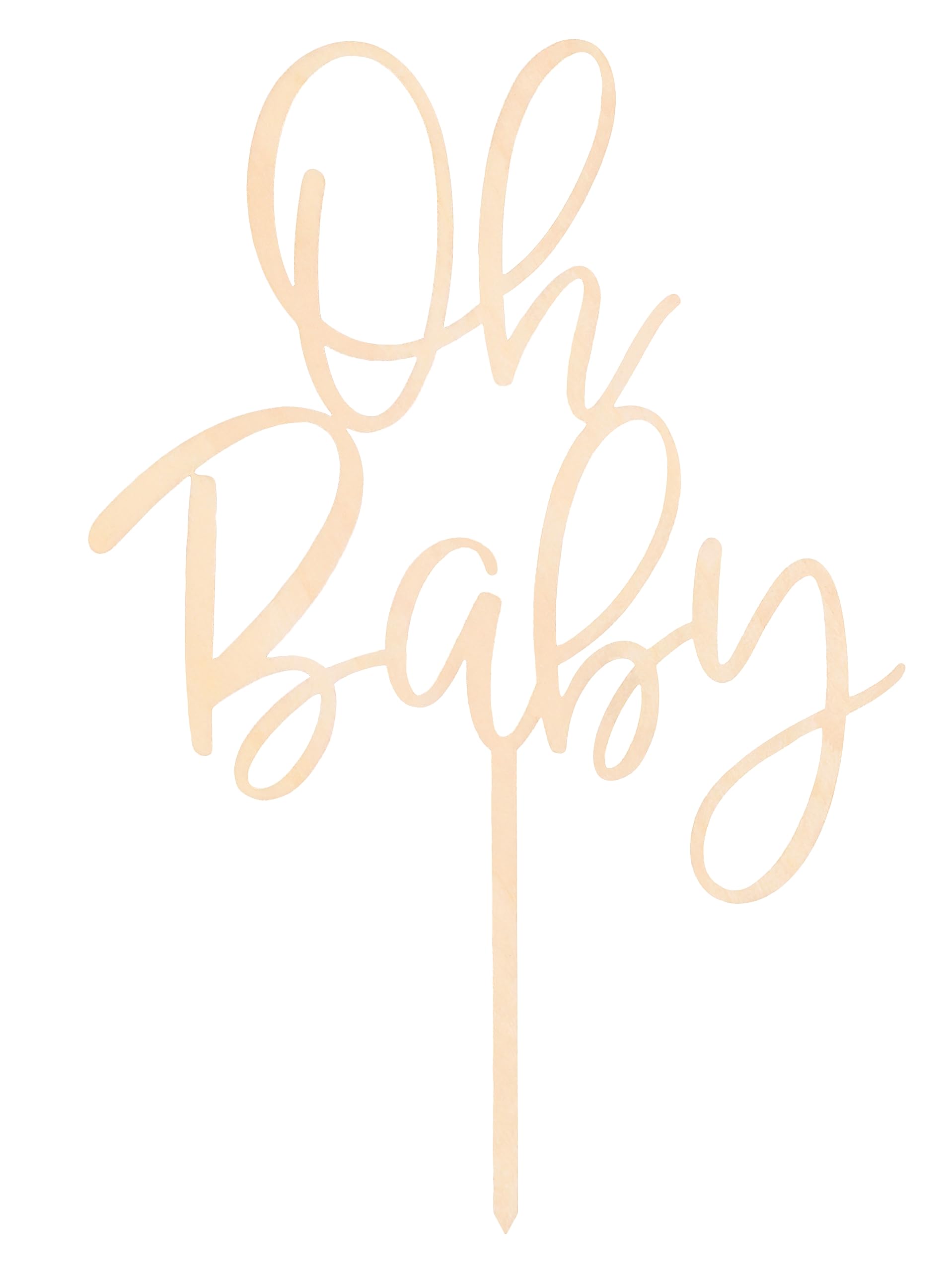 LOVENJOY Oh Baby Cake Topper – Rustic Wood Baby Shower Decorations