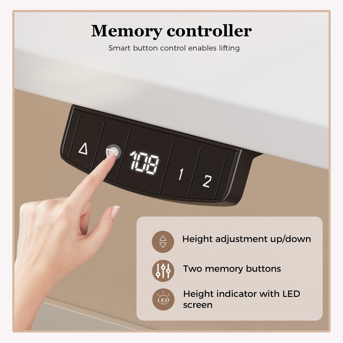 Klicelor Height Adjustable Electric Desk, 2 Memory Buttons, 140x80cm - image 5