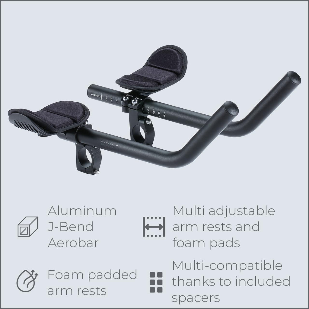 BBB Cycling AeroMax Aluminium J-Bend Aerobars for Road Bikes