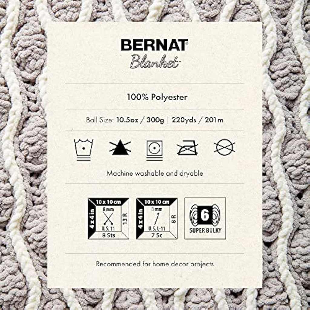Bernat Blanket Beach Foam Chenille Yarn – 2 Pack Super Bulky Polyester