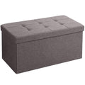 BRIAN & DANY Folding Linen Storage Ottoman – Brown Footstool Bench