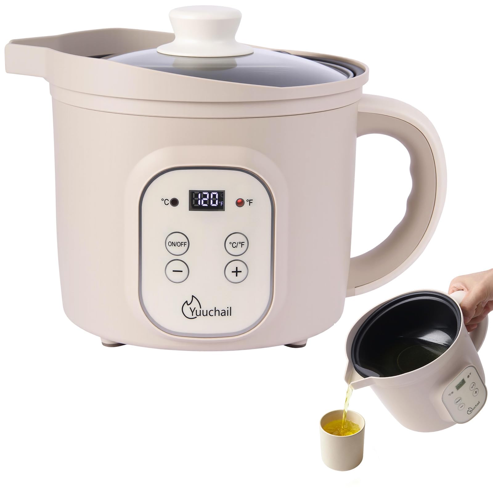 Yuuchail 1.5L Electric Wax Melter | Digital Temp Control Candle Making Pot