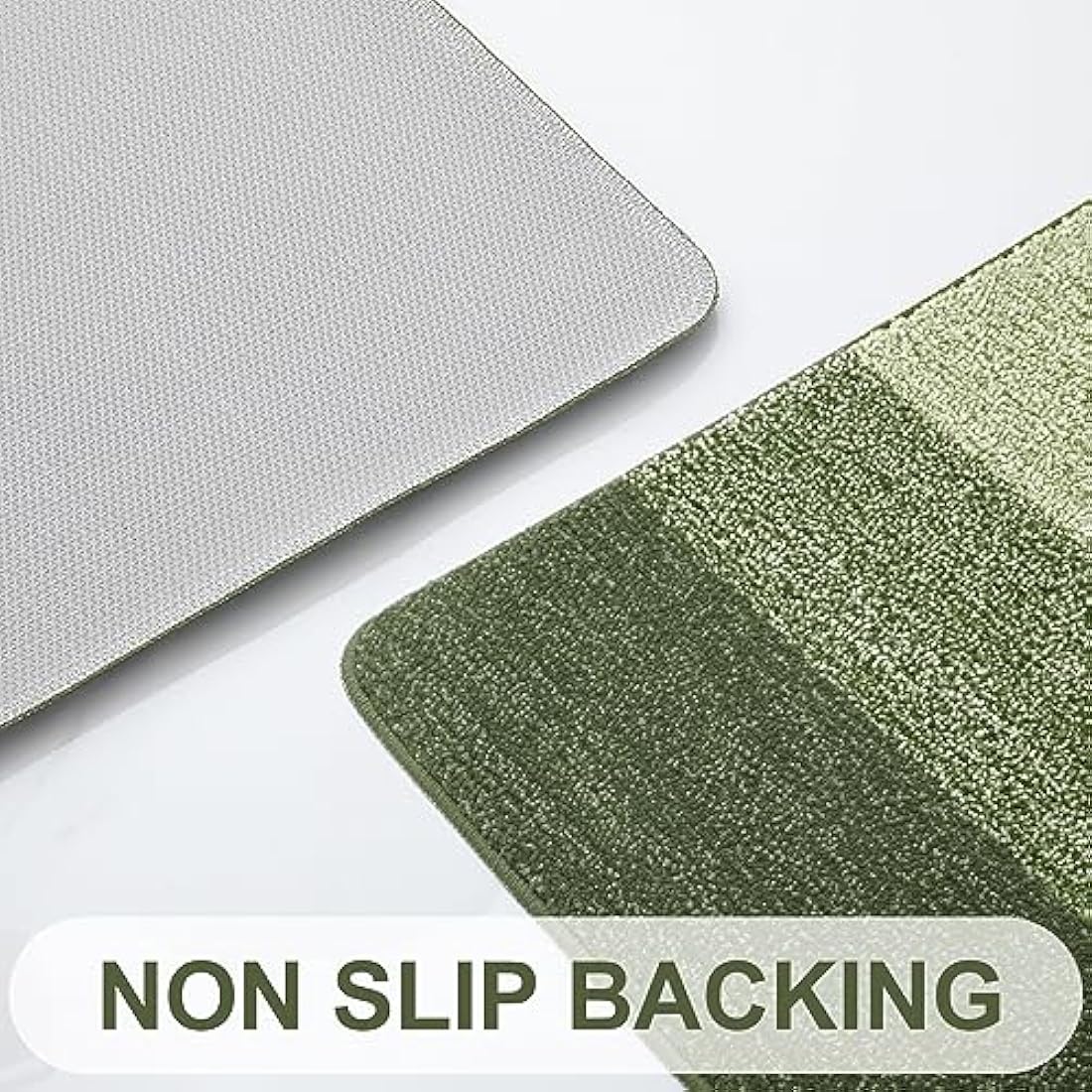 Homaxy Indoor Door Mat – Absorbent Non-Slip Washable Rug, Green, 60x90cm