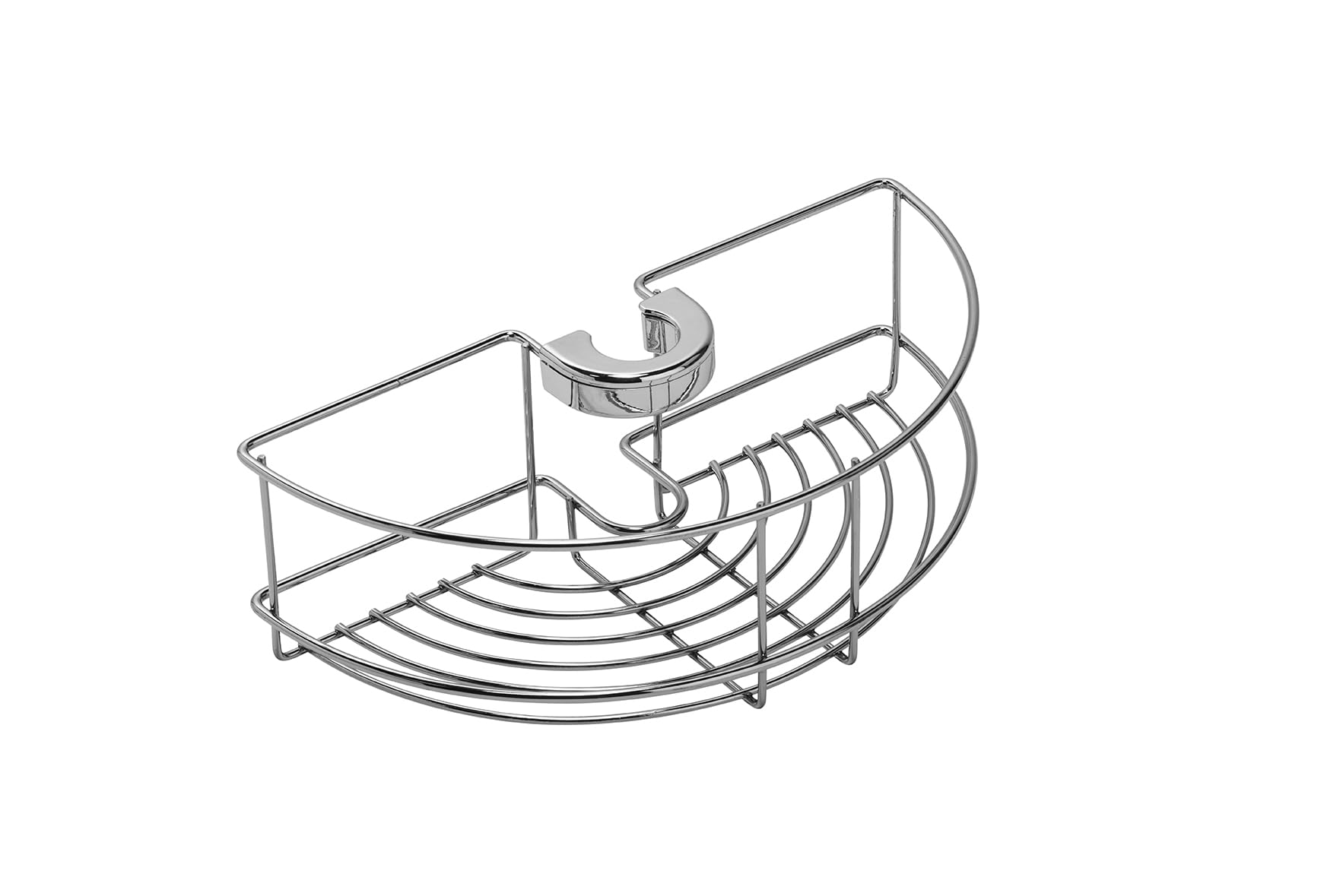 Croydex Clip On Riser Rail Shower Caddy | Chrome Stainless Steel Basket