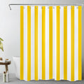 Yellow and White Striped Shower Curtain – Waterproof Polyester