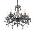 Jolof Store 5-Light Chrome Chandelier | Smoked Acrylic Ceiling Pendant