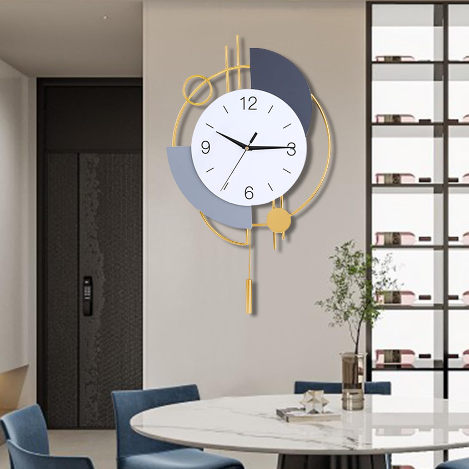 Large Modern Wall Clock – Silent Metal Decorative Timepiece