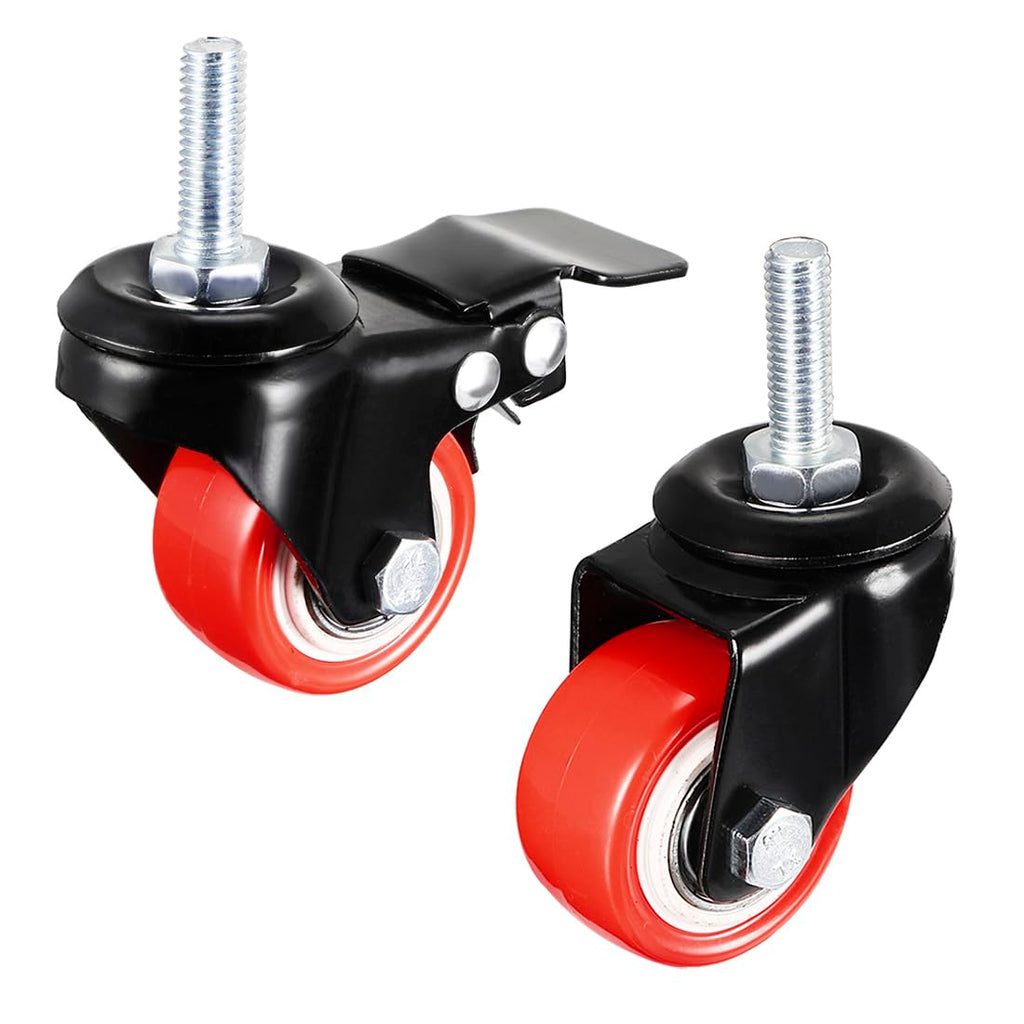 sourcing map 1.5 Inch Swivel Caster Wheels PU 360 Degree Threaded Stem Caster Wheel M10 x 25mm, 330lb Total Load Capacity, Pack of 4 - image 2