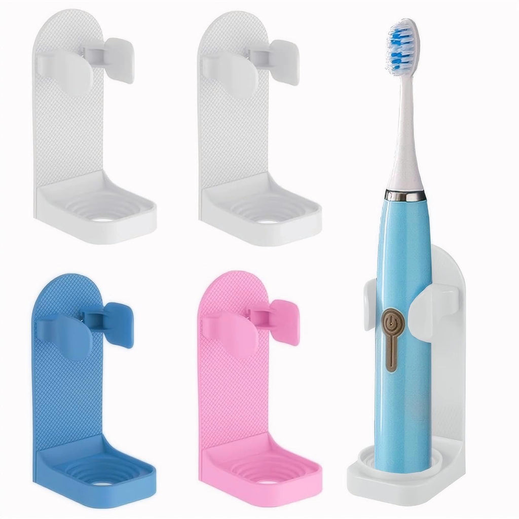 DOETYD 4 Packs Toothbrush Holder Electric Toothbrush Holder Wall Mounted Toothbrush Storage with Adhesive Plastic Electric Toothbrush Stand for - image 1