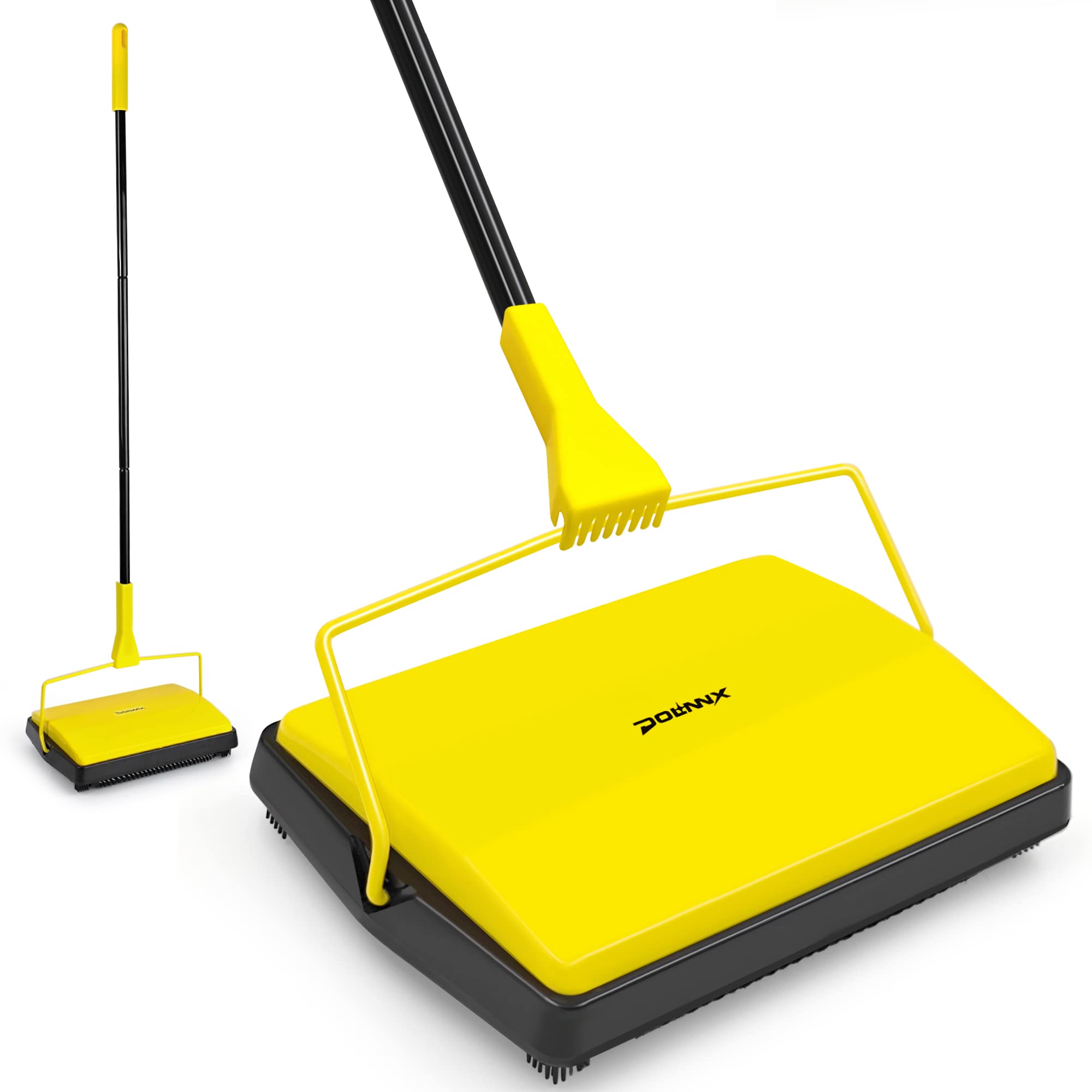 Dolanx Manual Carpet Sweeper – Horsehair Brush Floor Roller for Pet Hair