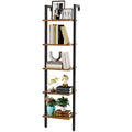 YMYNY 5-Tier Wall Mounted Ladder Shelf – Industrial Metal Bookcase Rack