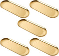 AHAQU 5-Piece Gold Oval Serving Trays | Stainless Steel Jewelry Dish