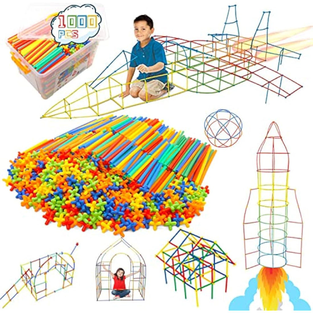 1000pc STEM Fort Building Tubes and Connectors Toy Set