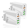 JINHENDS 65W USB C Plug | 5-Port Multi Fast Wall Charger for iPhone