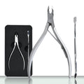 Stainless Steel Cuticle Trimmer and Pusher – 2 Pcs Nail Tool Set