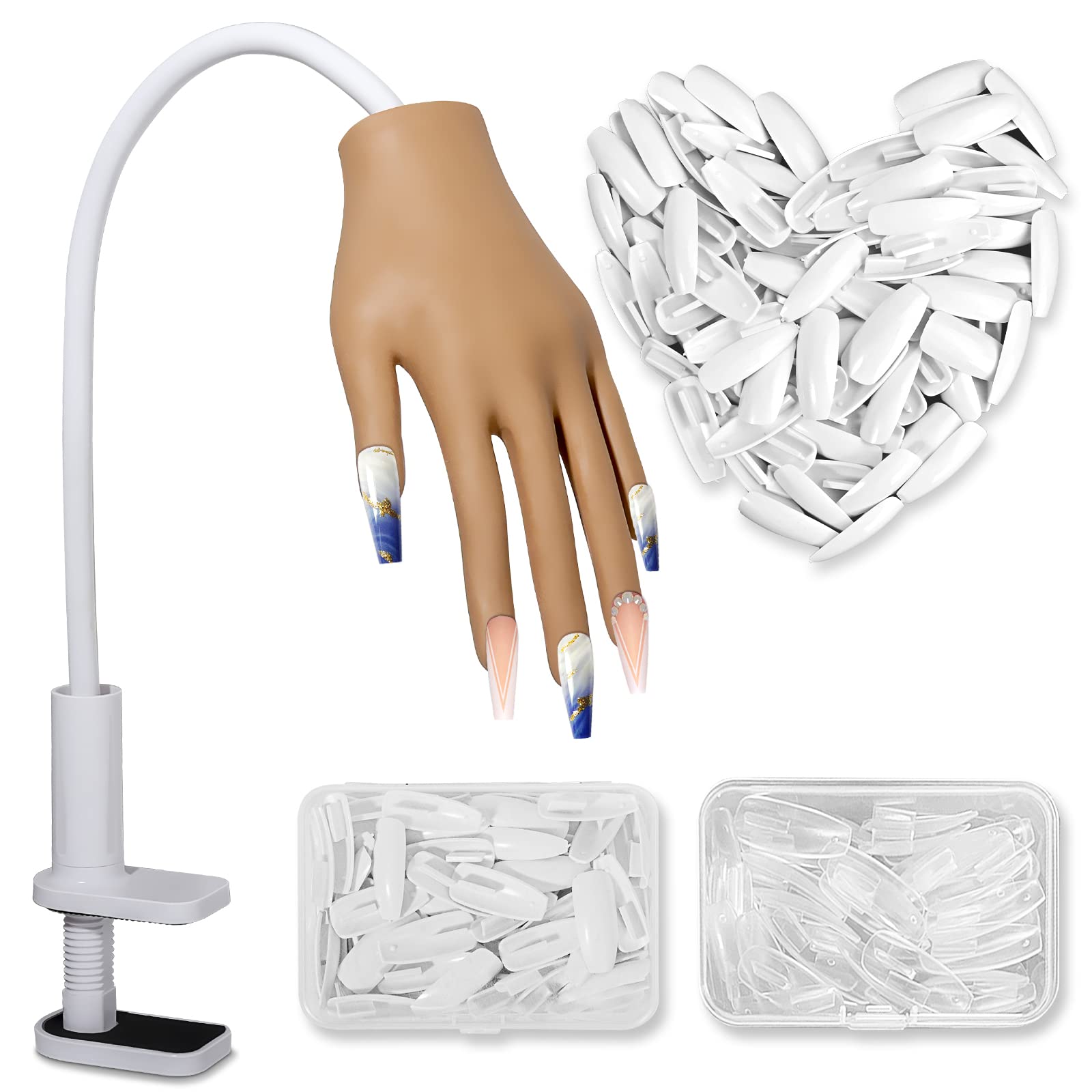 Yokilly Silicone Practice Hand for Acrylic Nails | Flexible Manicure Model