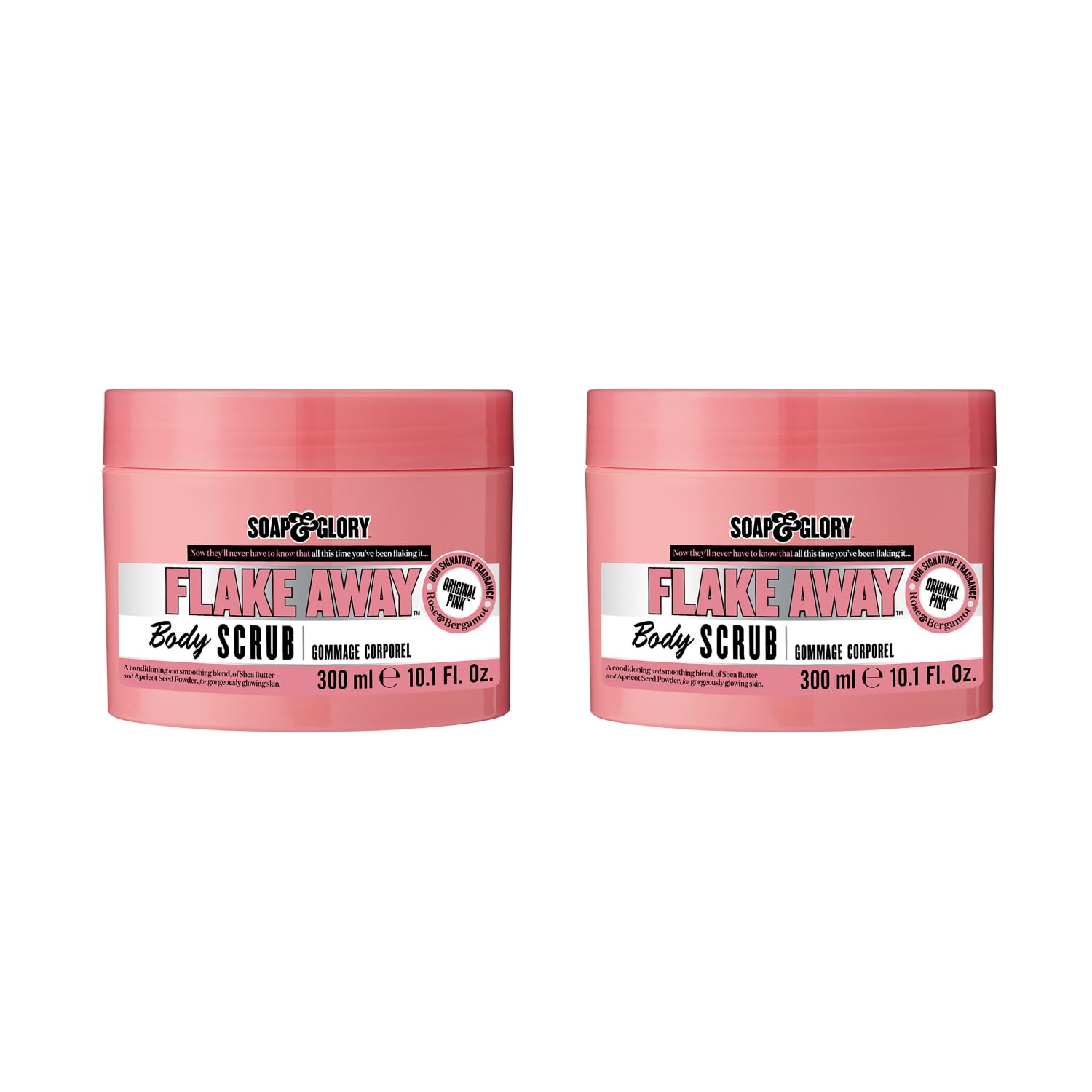 Soap & Glory Flake Away Body Scrub – 300ml Skin Exfoliant (Pack of 2)