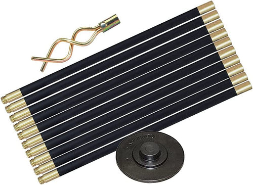 1ABOVE 12pc Drain Rod Set – 9m Drain Unblocker with Plunger & Worm