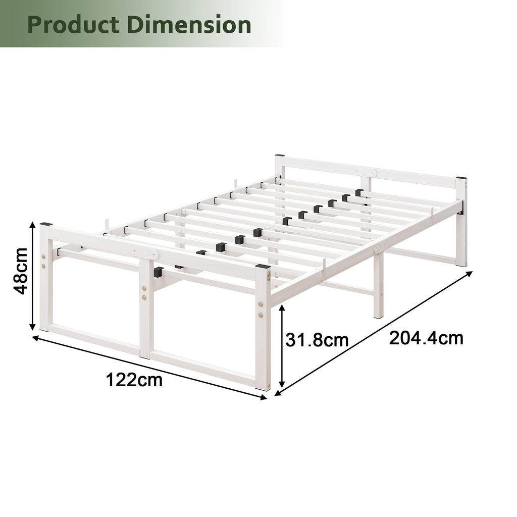 VECOCHO Bed 120 x 200 cm, Double Bed Frame with Metal Slatted Base, 32 cm High Storage Space, Black